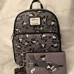 Mickey Mouse Plane Crazy Loungefly Backpack Set